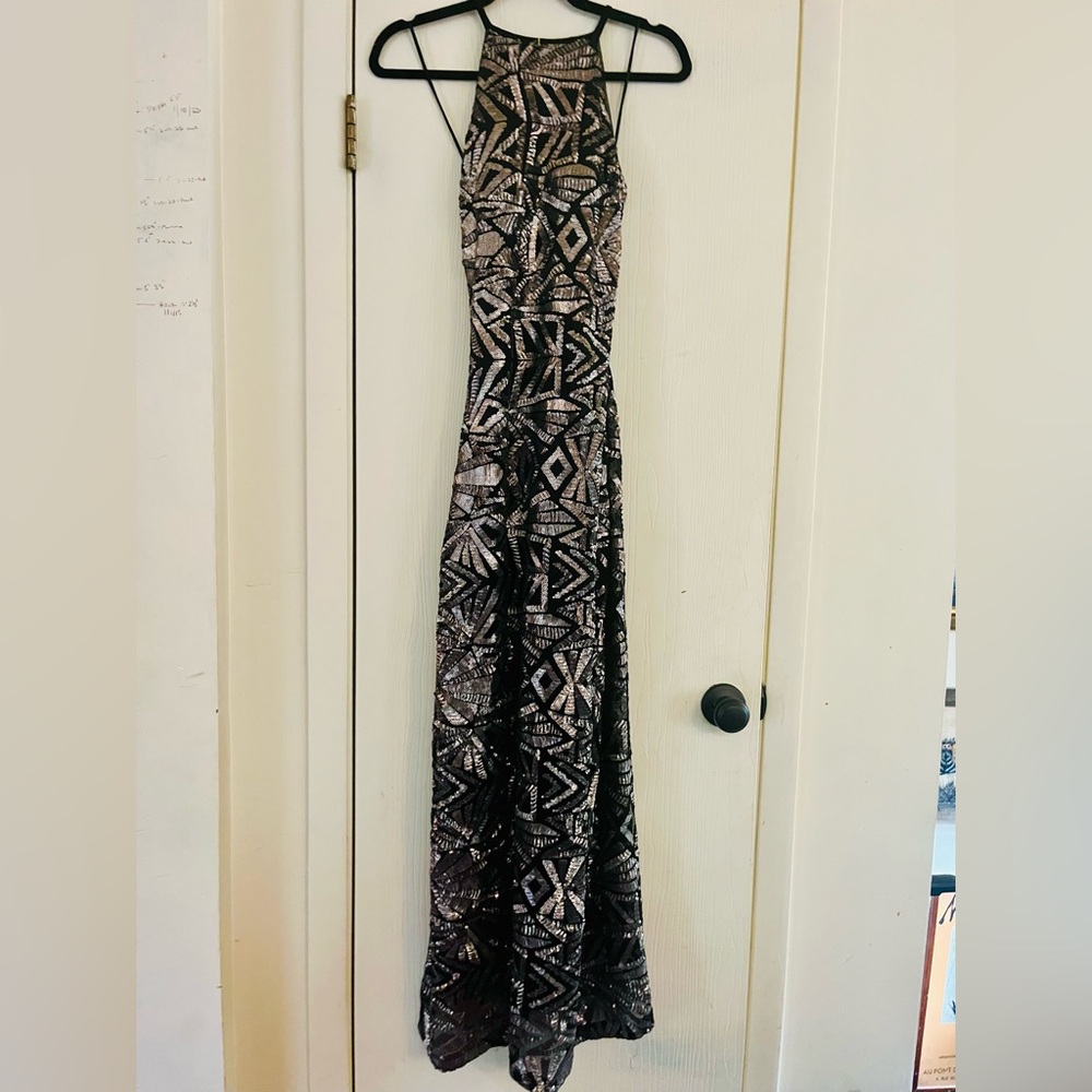 VTG Y2K Fairy Whimsygoth Sequin Ethereal Dark Feminine Dreamy Maxi Formal Gown 8